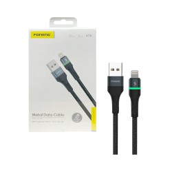 Cabo Foneng X79 USB para Lightning com Luz 2,4A 1M Preto